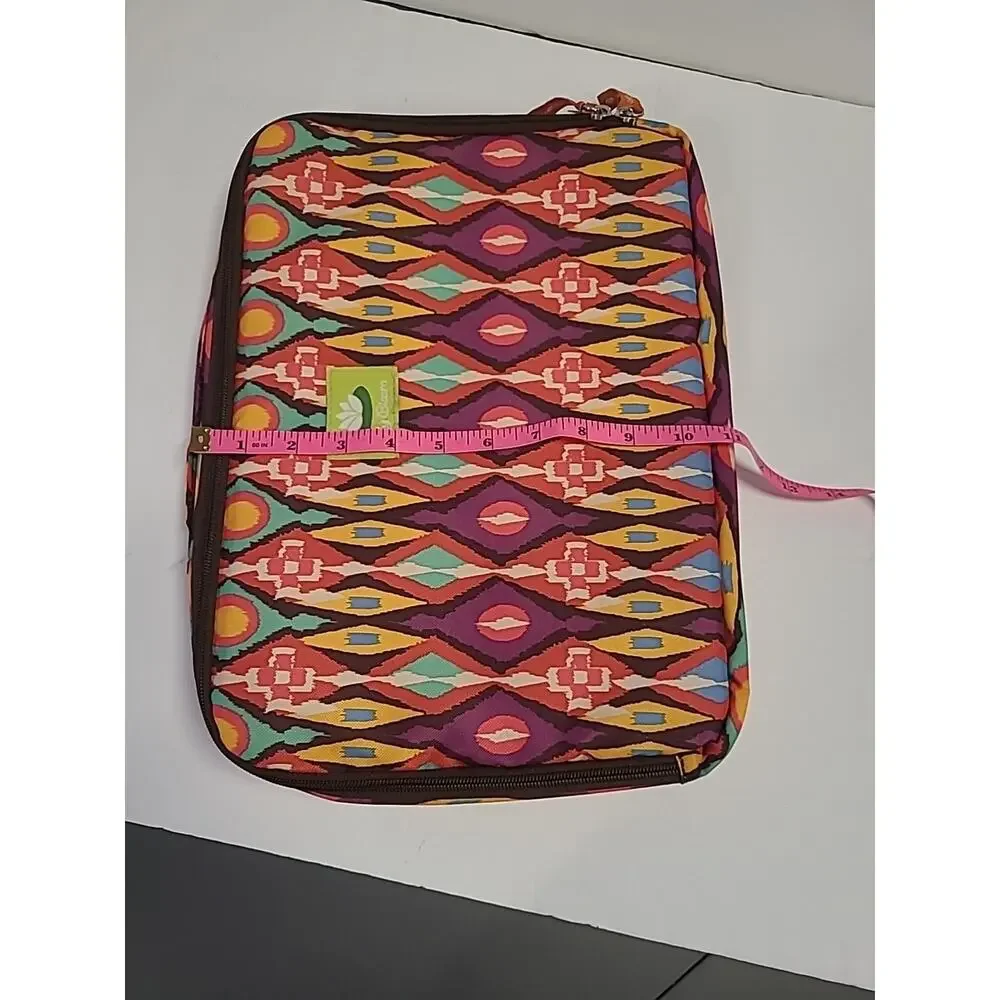 Lily Bloom Laptop Tablet Case Southwestern Aztec Soft Shell Handle Multicolored